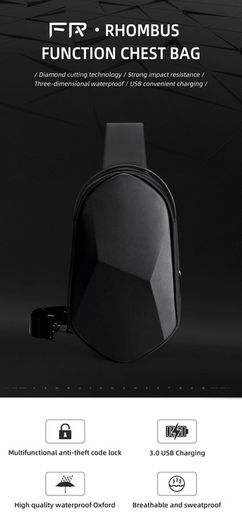 Men Shoulder Bags Black USB Charging Crossbody Bags Waterproof Casual Travel Messenger Bag Male Fit For 7.9 Inch iPad