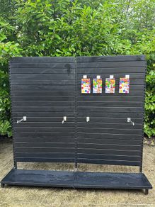 Large Black Metal Slat Wall Shop Shelving Modular Units