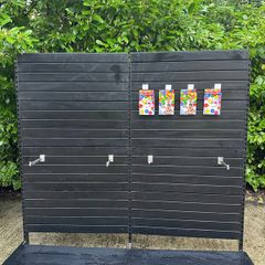Large Black Metal Slat Wall Shop Shelving Modular Units