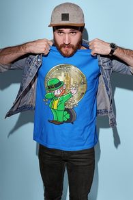 Dabbing Irish Leprechaun with lots of bitcoins t-shirt