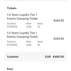 All Together Now Family camping ticket x 1 ATN