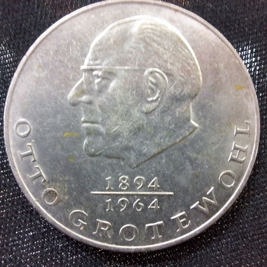 Germany GDR 20 Mark Otto Grotewohl Commemorative Coin - 1973