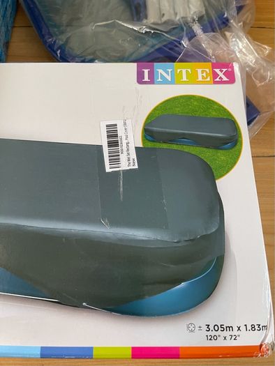 LARGE Inflatable Pool (262x175x51cm) + Pool Cover + Ground sheet + Pool Net Skimmer