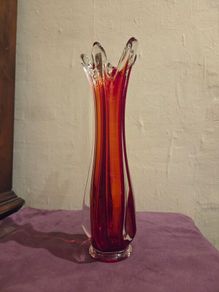 Mid Century Glass Swung Vase