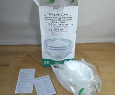 19 x DreamCan FFP2 NR Type IIR Face Masks Respirator Medical Grade DP-A-22L-K White