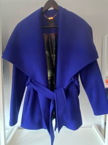 Ted Baker - Lorili Short Wrap Coat - Purple Blue - Size 3