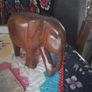 Large Carved Wooden Elephant Image 3