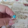 silver stamped ring with turquoise Image 2
