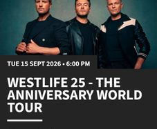 Westlife tickets x4 seated - 15th September
