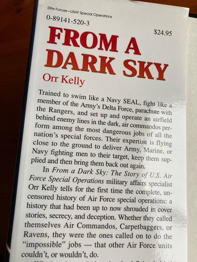 War Book 'From A Dark Sky,the story of U.S. air force special operations'
