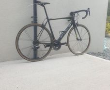Carbon road race bike.