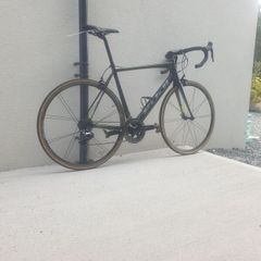 Carbon road race bike.