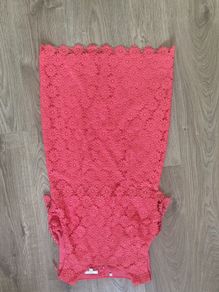 Coral colour lace dress
