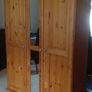Large 3-Door Solid Pine Wardrobe & bedside locker Image 3