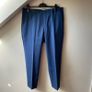 New Louis Copeland Canali Blue Wool Trousers 34R Image 2