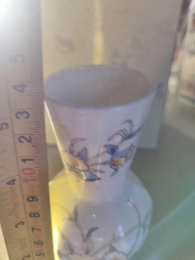 Aynsley Just Orchids Bud Vase Blue & White Orchids
