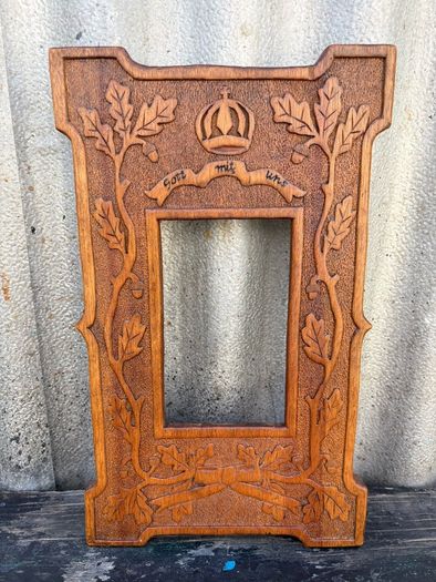 Antique hand carved frame with (Gott mit uns) (God we trust). c1915