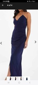 women's navy diamante maxi dress