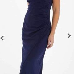 women's navy diamante maxi dress