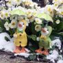 Dilly and Dally Garden Ducks, garden ornaments, Pair of Ducks, 21cm high with detachable umbrellas Image 3