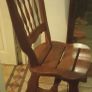 4 Vintage Solid Oak, Brutalist Style Chairs Image 2