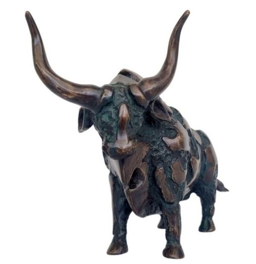 Large Abstract Bull (35cm)  - Patinated Bronze