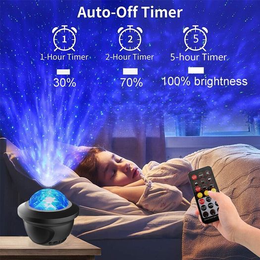 LED Star Galaxy Projector Starry Sky Night Light Built in Bluetooth Speaker Home Bedroom Decoration Kids Gift Lamp