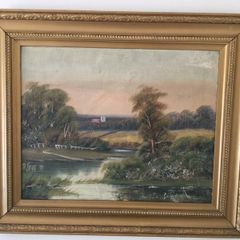 Art - Vintage Oil on Board  ( C. Reilly)