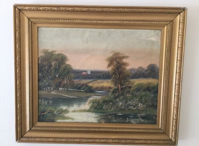 Art - Vintage Oil on Board  ( C. Reilly)