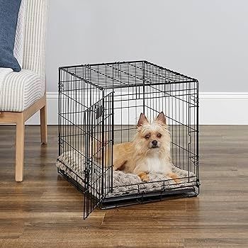 Pets 61 cm  Single Door Folding Dog Crate with Divider Panel, Leak Proof Tray  Secure Latches  Metal Wire Kennel for Small Breeds  Portable, Durable  Easy to Assemble