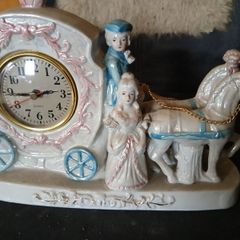 Rare Vintage Porcelain Mantel Clock