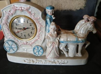 Rare Vintage Porcelain Mantel Clock