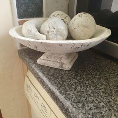 Alabaster fruit in bowl
