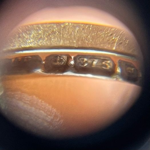 9ct Yellow Gold Cluster Ring, size J - J 1/2
