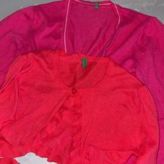 Benetton girls cardigans approx age 7-8 sold as bundle x 2