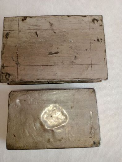 Vintage French Hand Crafted Lead and Ceramic Match Boxes x 2