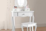 Dressing Table (Age 8-13yrs) with Mirror and Stool, Gift for Girls, Kids Dressing Vanity Table Set with Crystal Knobs and Chair, Children's Dressing Tables