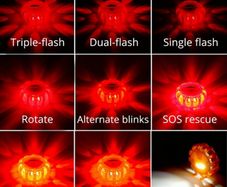 3pcs LED Road Signal Emergency Light Group -9 Lighting Modes, Strong Magnetic Hook