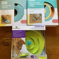 3 dog treat activity bowls (trick interactive) (BNIB x 3)
