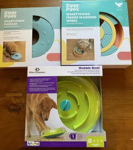 3 dog treat activity bowls (trick interactive) (BNIB x 3)