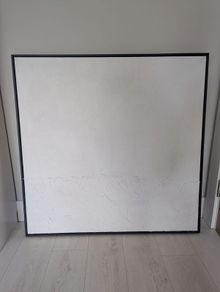 Framed canvas painting - white with texture