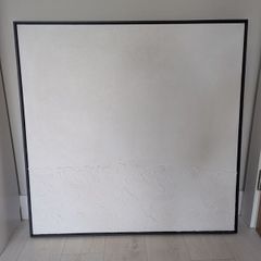 Framed canvas painting - white with texture
