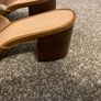 Office Brown Leather Wedges Image 3