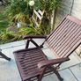 Teak garden table & chairs Image 9