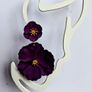 Aubergine & Gold Double Drop Primrose Earrings Image 6