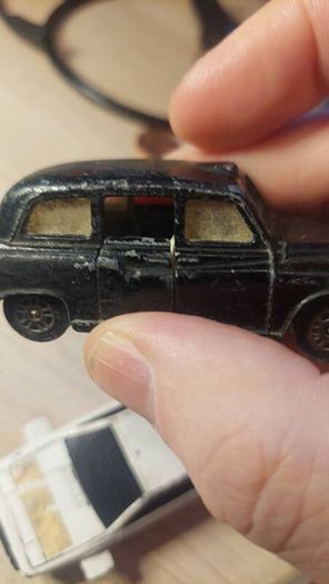 Corgi Juniors Bond Lotus, Bond Aston Martin, Black Cab (Playworn)