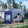 3x3m Popup Gazebo Marquee Party Tent Pavilion Blue with 4 Sides Image 2