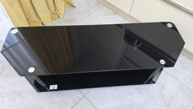 Sleek Black Glass TV Stand (140cm) in good condition