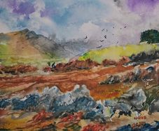 Glassilaun Beach watercolour