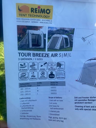 Large camper van Awning